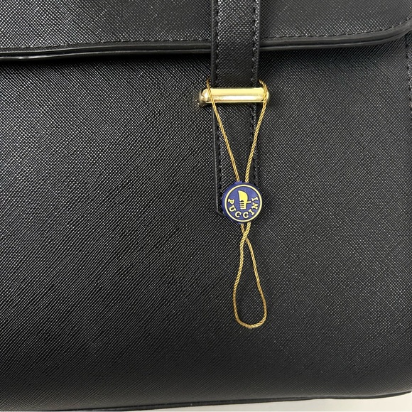 PUCCINI NWT Black Vegan Leather Shoulder Handbag - Picture 14 of 15